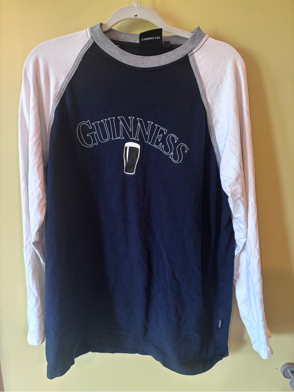 Guinness Navy & White Long Sleeve Raglan Tee